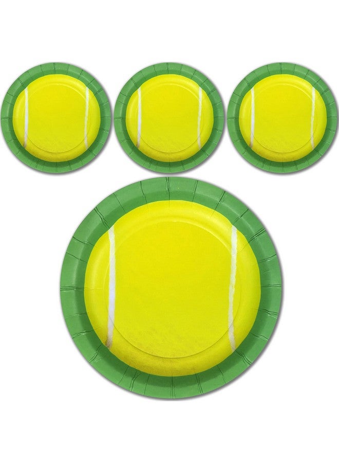 Havercamp Tennis 7 Plates (24 Pack)! 24 Round Dessert Plates. Game Set Party! - Image 1
