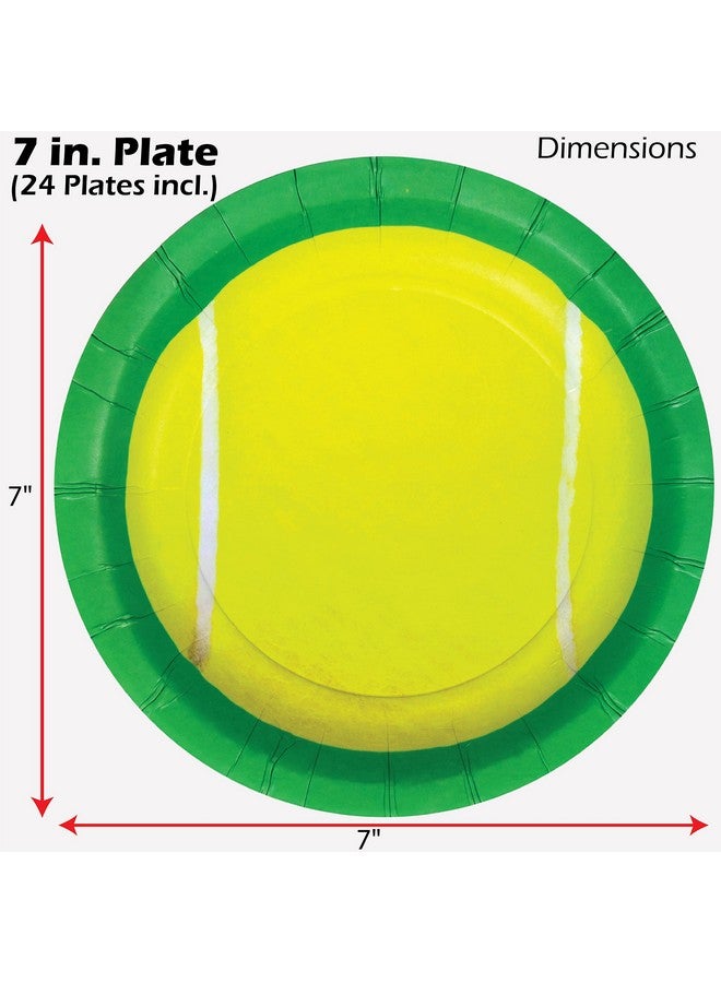 Havercamp Tennis 7 Plates (24 Pack)! 24 Round Dessert Plates. Game Set Party! - Image 3