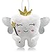 Thootyriaf Tooth Fairy Pillow with Shiny Wings Embroidered Tooth Fairy Doll with Pocket Crystal Velvet Tooth Fairy Souvenir Boy Girl Gift White White - Image 3