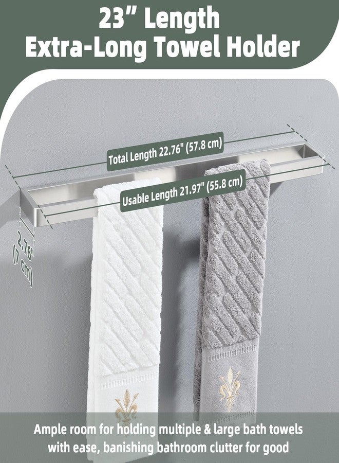 APLusee Square Towel Bar Brushed Nickel, 22.8" 304 Stainless Steel Towel Rack for Bathroom Kitchen Wall Mounted, Rustproof & Heavy Duty Towel Holder - Image 5