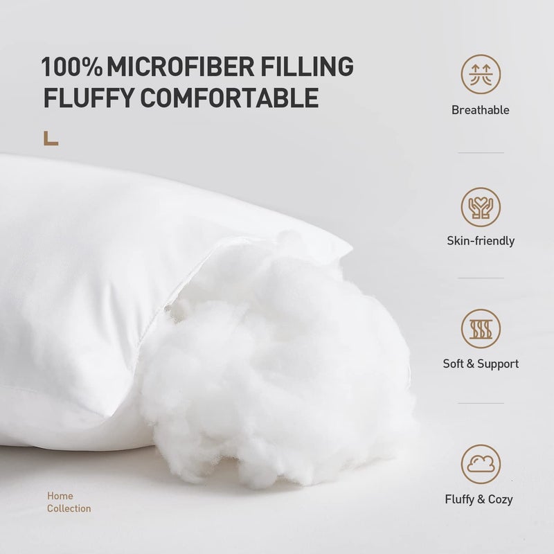 Acanva Premium Polyester Stuffer Square Form Sham Throw Pillow Inserts  18X18 Inch(1 Count)  White - Image 2