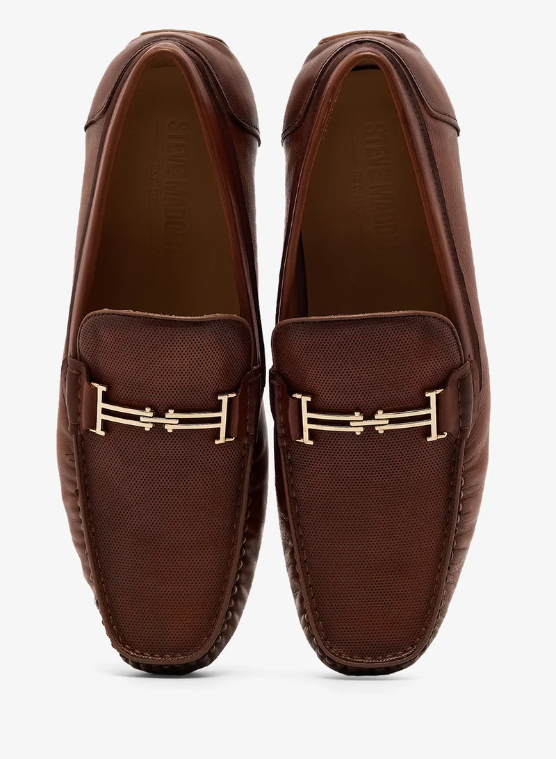 Steve Madden TAN LEATHER Rallyton Slip Ons Moccasins for Men | Best Price UAE