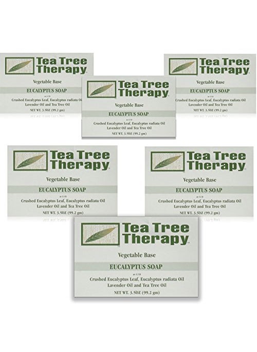 Tea Tree Therapy - Tea Tree Therapy Vegetable Base Bar Soap, Eucalyptus, 6 Count - Image 1