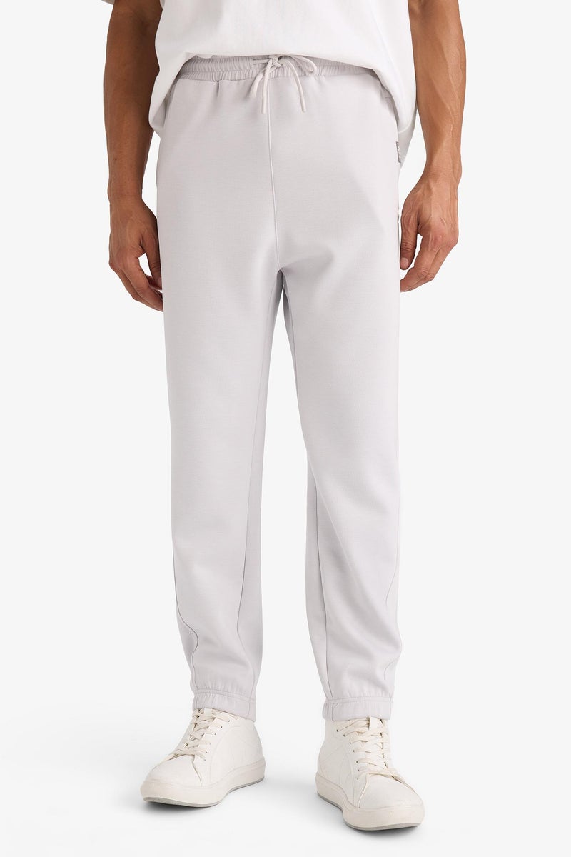 DeFacto Grey Man Standard Fit Brooklyn Nets Licensed Scuba Fabric Regular Hem Jogger Casual - Image 4