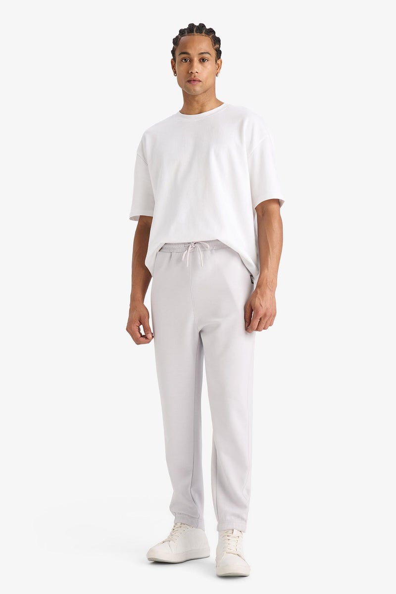 DeFacto Grey Man Standard Fit Brooklyn Nets Licensed Scuba Fabric Regular Hem Jogger Casual - Image 3