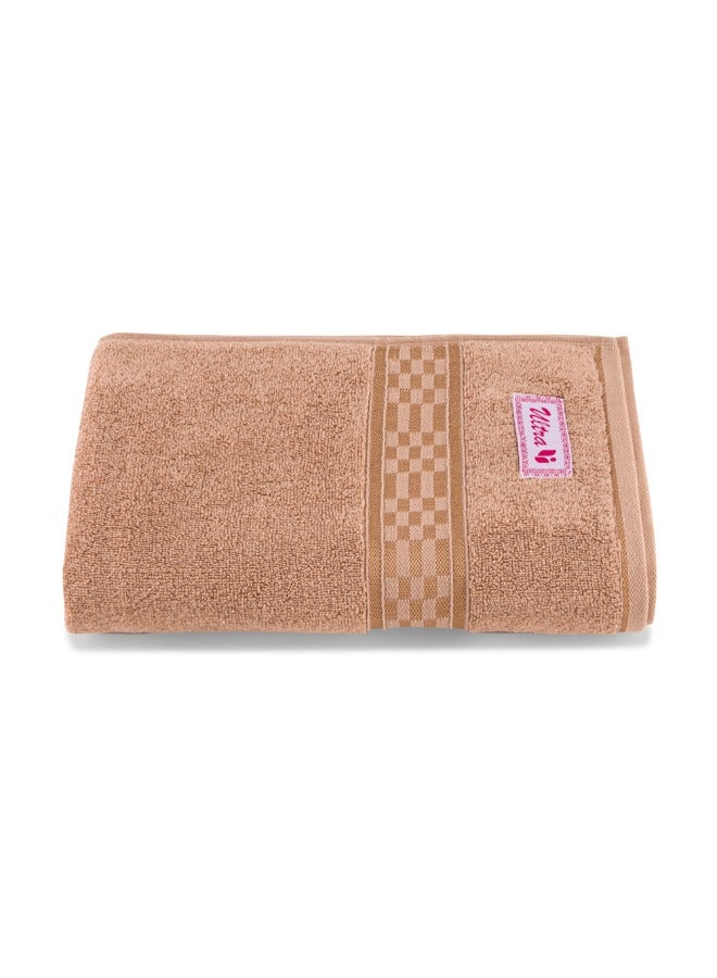 BYFT Home Ultra (Beige) Premium Cotton Bath Towel (70 X 140 Cm-Set Of 1) Highly Absorbent, High Quality Bath Linen With Checkered Dobby 550 Gsm - Image 2