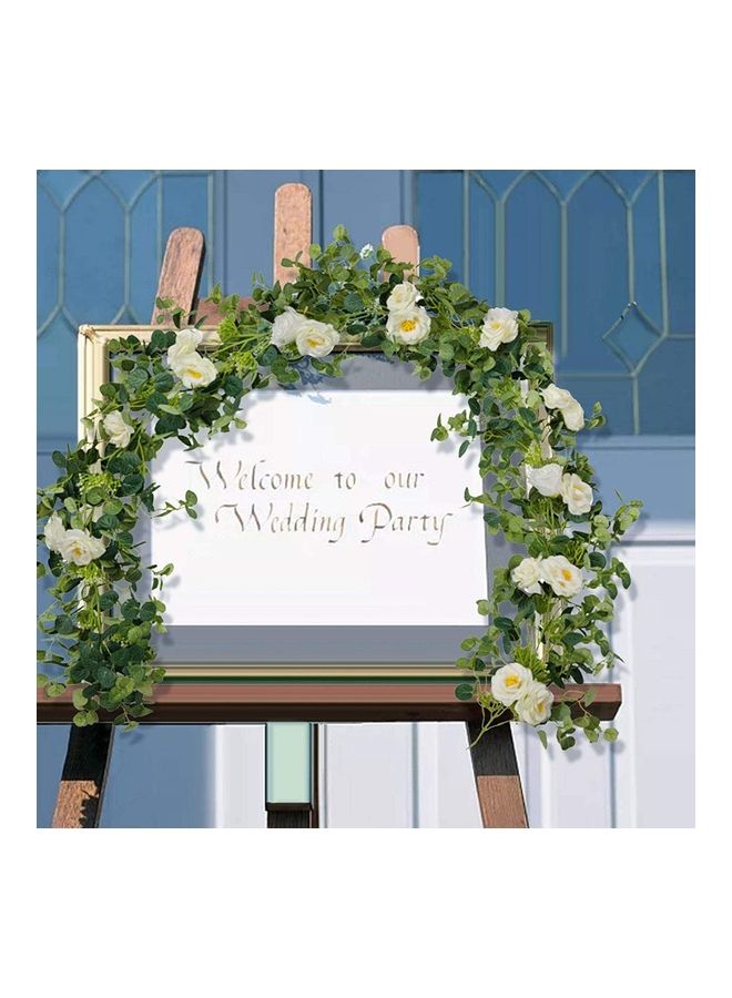 NIBEMINENT Vine Artificial Flower Eucalyptus Rattan Hanging Plant Green/White - Image 5