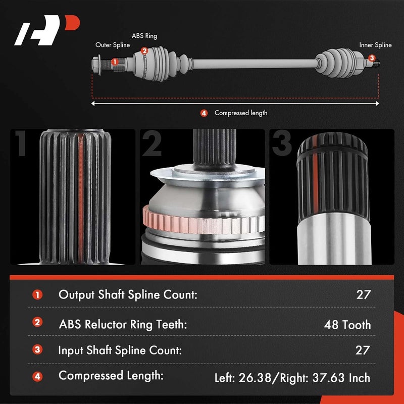 A-Premium Front CV Axle Shaft Assembly for Kia and Hyundai - Image 2