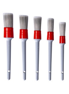 SYOSI Detailing Brush Set - 5 Pcs Soft Automotive Detail Brushes, Different Sizes Car Detailing Brushes for Cleaning Wheels, Engine, Interior, Air Vents, Car, Motorcy Grey  - Image 1