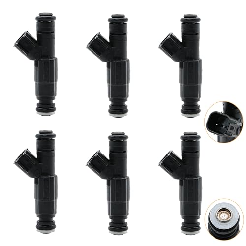 LEVANLIGHT Fuel injector Compatible For 1999-2004 Jeep Cherokee Grand Cherokee Wrangler 4.0L Dodge Ram 1500 2500 3500 5.2L. Replaces# 0280155784, 4854181, 280155784, 4667938.Pack of 6Pcs,4 Holes. - Image 1