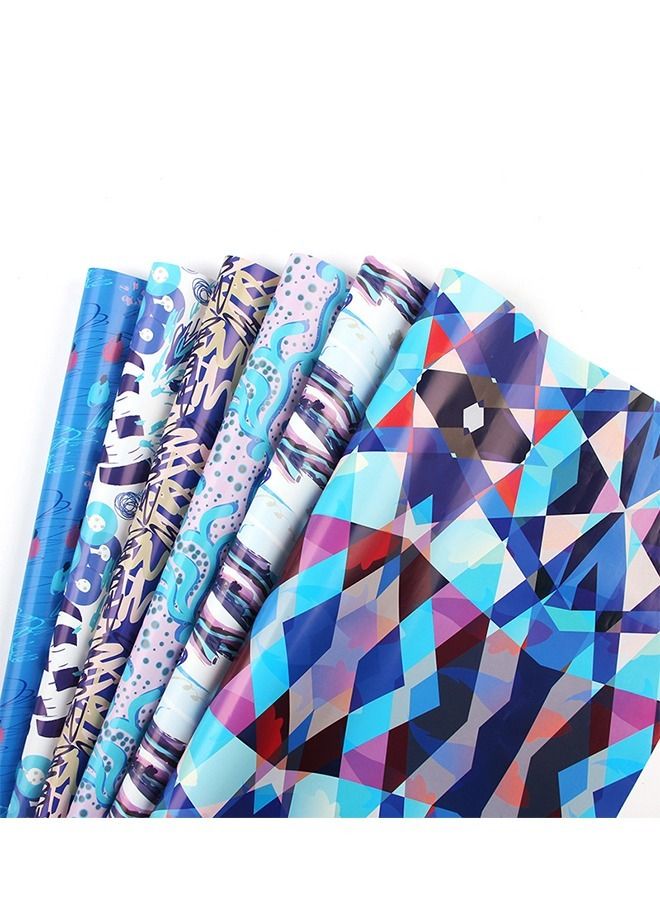 6 Sheets Gift Wrapping Paper with Party Theme Series for Her Him Women Men Kids Childrens Birthday Gifts Wrapping with Sticker and Tape - Image 4