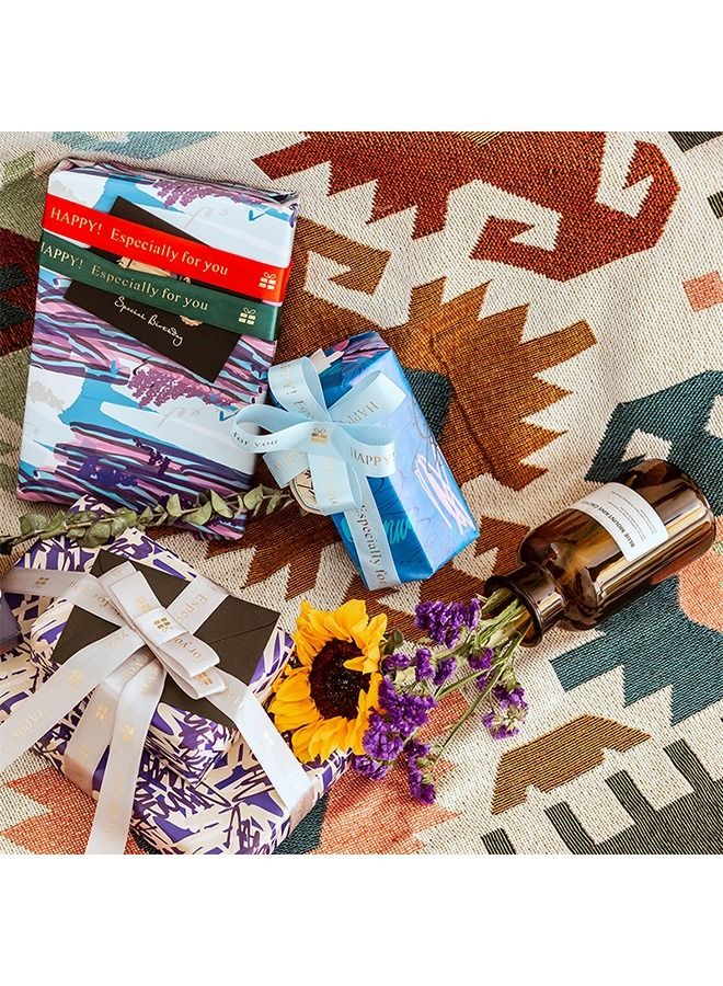 6 Sheets Gift Wrapping Paper with Party Theme Series for Her Him Women Men Kids Childrens Birthday Gifts Wrapping with Sticker and Tape - Image 5