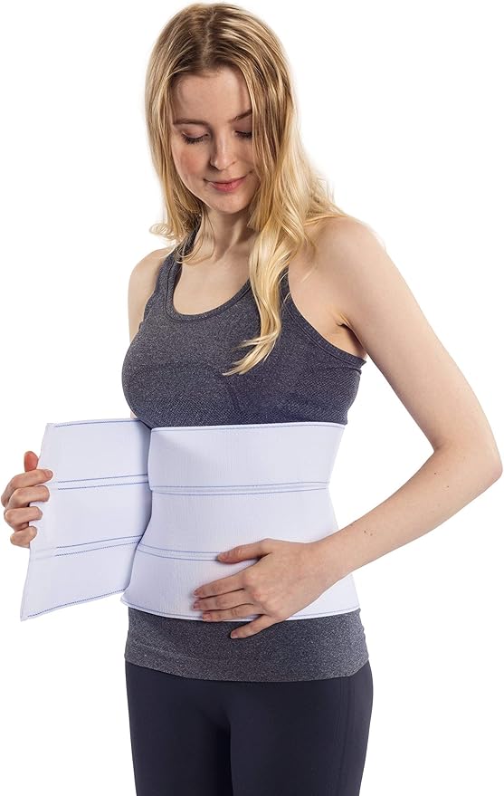 RHYNOFIT Abdominal Binder, Postpartum Band, 45" -60” Waist Compression Wrap, Abdominal Binder for Women and Men, Waist Support Belt to Stabilize Core and Improve Muscle Tone (L) - Image 1