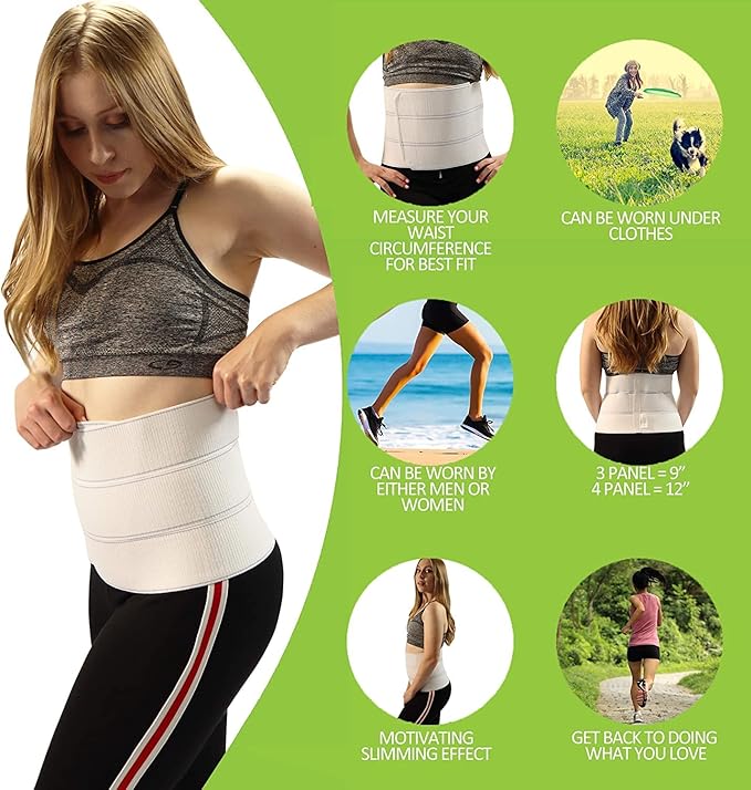 RHYNOFIT Abdominal Binder, Postpartum Band, 45" -60” Waist Compression Wrap, Abdominal Binder for Women and Men, Waist Support Belt to Stabilize Core and Improve Muscle Tone (L) - Image 3
