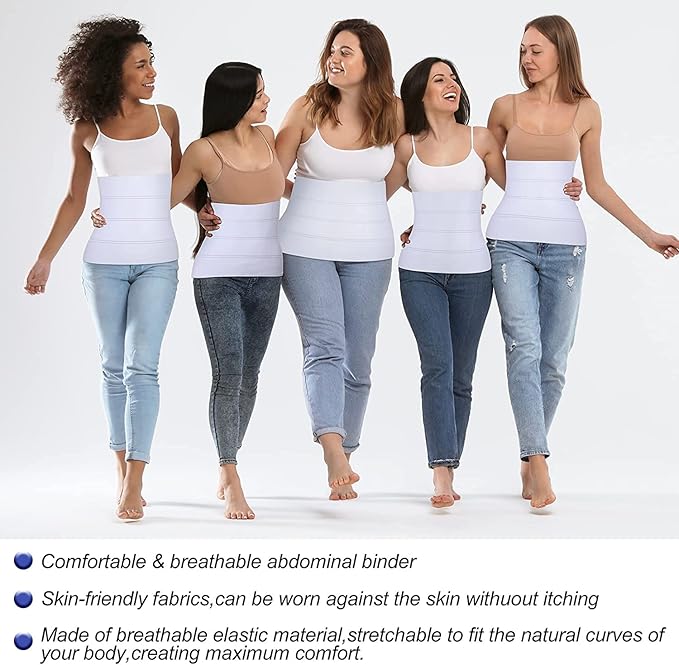 RHYNOFIT Abdominal Binder, Postpartum Band, 45" -60” Waist Compression Wrap, Abdominal Binder for Women and Men, Waist Support Belt to Stabilize Core and Improve Muscle Tone (L) - Image 4