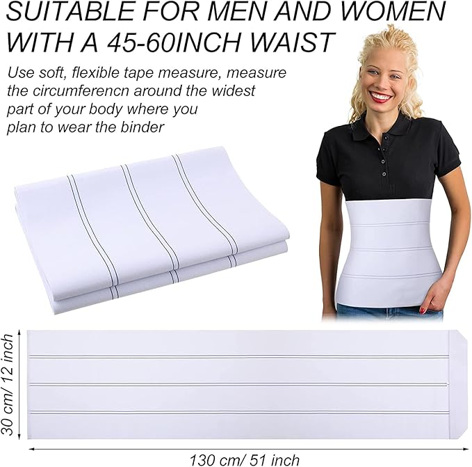 RHYNOFIT Abdominal Binder, Postpartum Band, 45" -60” Waist Compression Wrap, Abdominal Binder for Women and Men, Waist Support Belt to Stabilize Core and Improve Muscle Tone (L) - Image 5