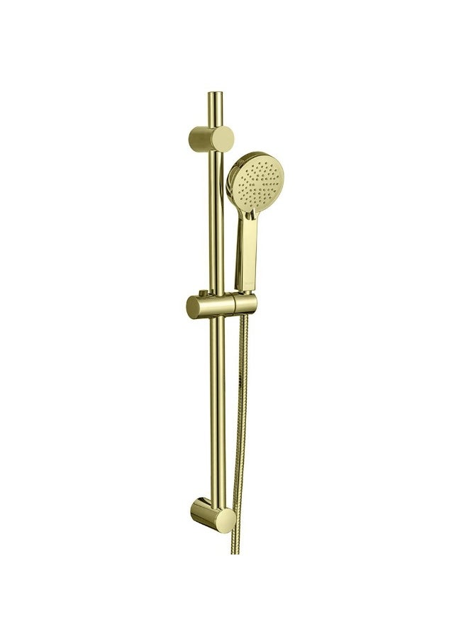DANUBE HOME Milano Calli Shower Sliding Kit 3 Pcs Matte Gold | Metal Body Complete Shower Set | Rain Mixer Shower Combo Set Wall Mounted Rainfall Shower System For Toilet Bathroom - Matt Gold  - Image 3