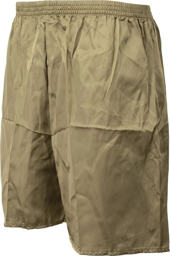 Oppland Men's Satin Fabric Shorts Solid Color Elastic Waist No Pocket Lightweight Fabric