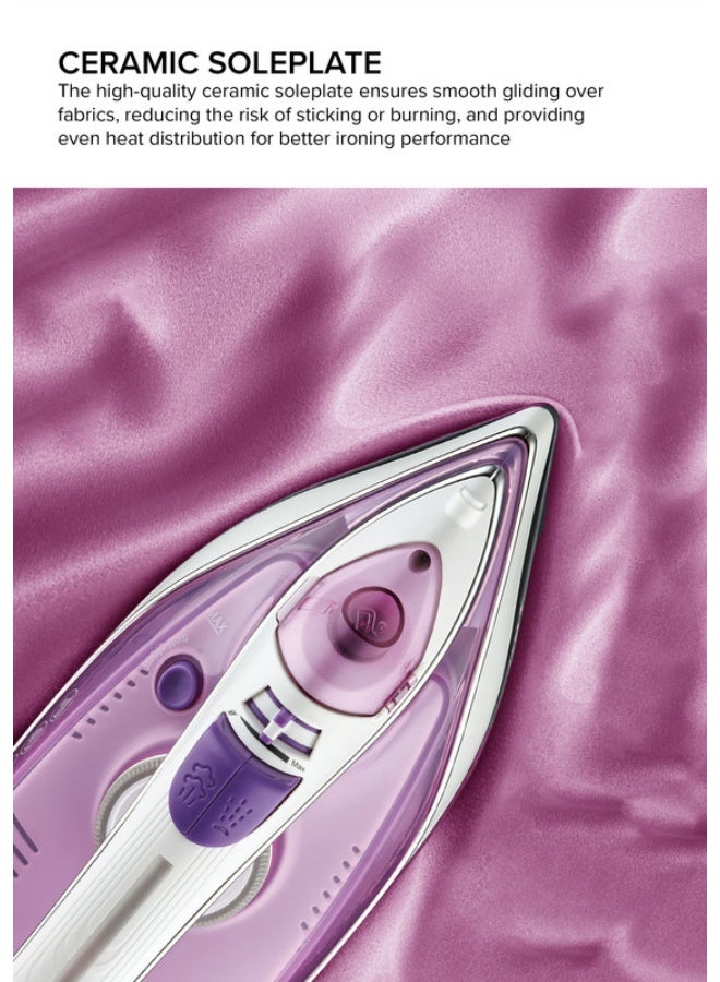 Clikon Steam Iron with Non-Stick Soleplate/Self Clean Function 250 ml 2200 W CK4131 Purple - Image 4