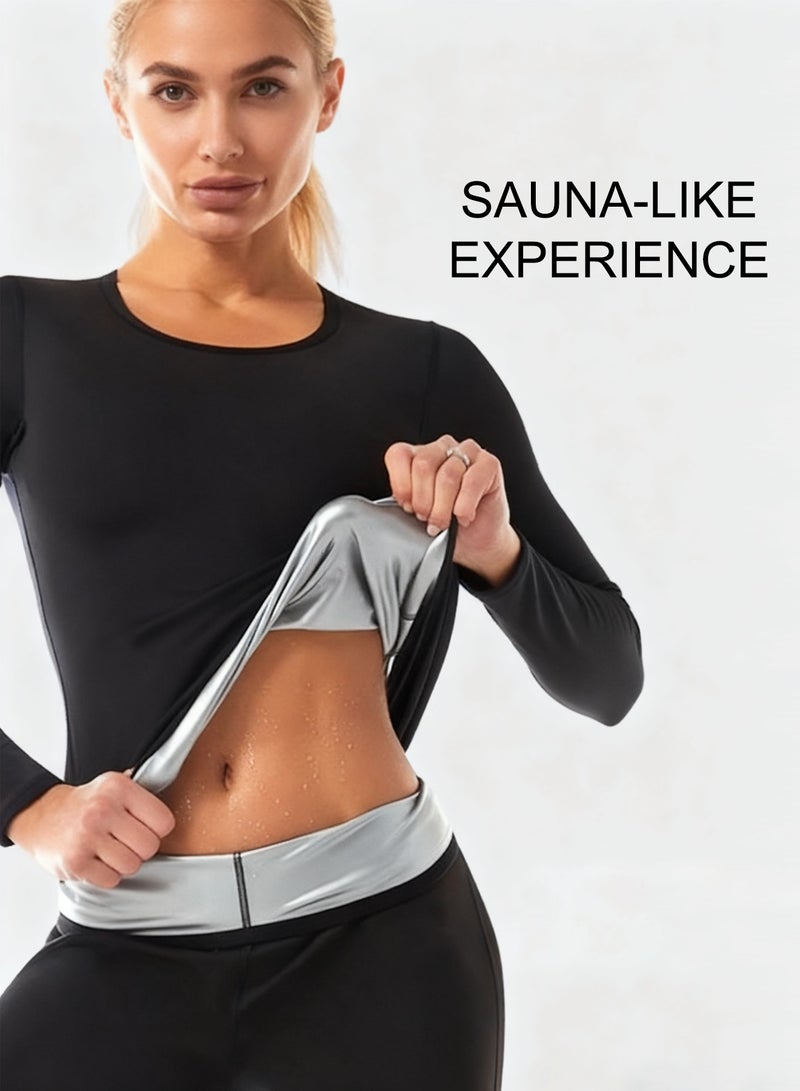 جورفنت بدلة ساونا رياضية للنساء | أكمام طويلة + بنطال | حرق المزيد، تعرق أكثر - Image 4