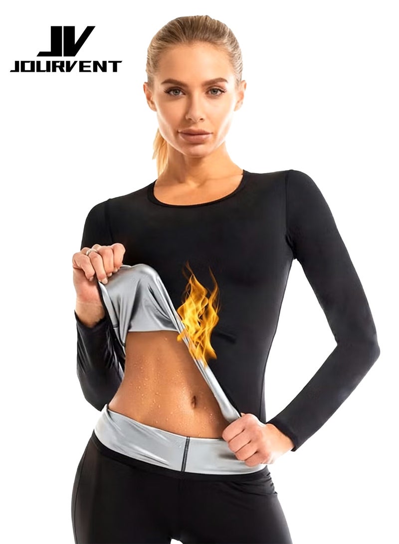 جورفنت بدلة ساونا رياضية للنساء | أكمام طويلة + بنطال | حرق المزيد، تعرق أكثر - Image 1