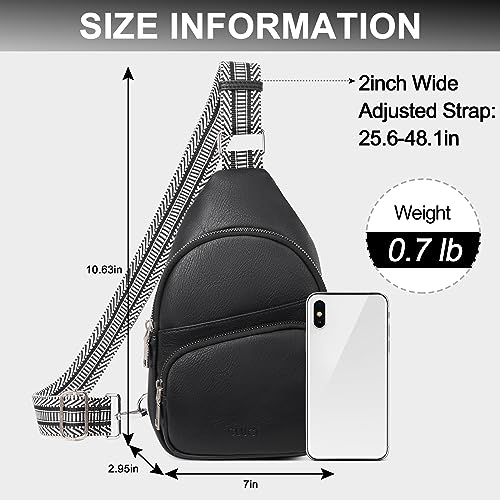 CLUCI Small Sling Bag for Women, Vegan Leather Fanny Pack Crossbody Bags for Women, Chest Bag With Guitar Strap - Image 5