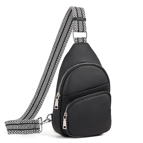 CLUCI Small Sling Bag for Women, Vegan Leather Fanny Pack Crossbody Bags for Women, Chest Bag With Guitar Strap - Image 1