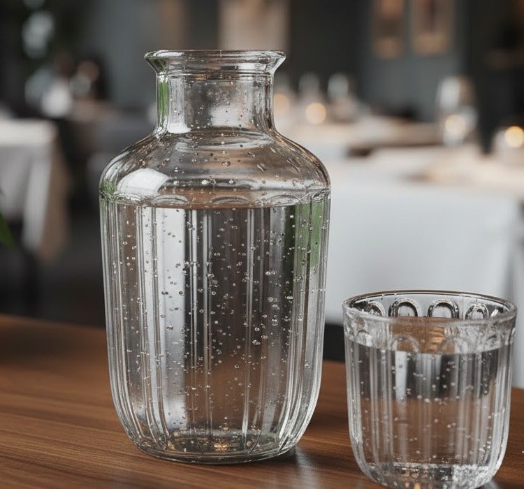 طقم إبريق وكوب زجاج فاخر – تصميم أنيق لتقديم الماء والعصائر – مثالي للاستخدام اليومي والضيافة - Image 1