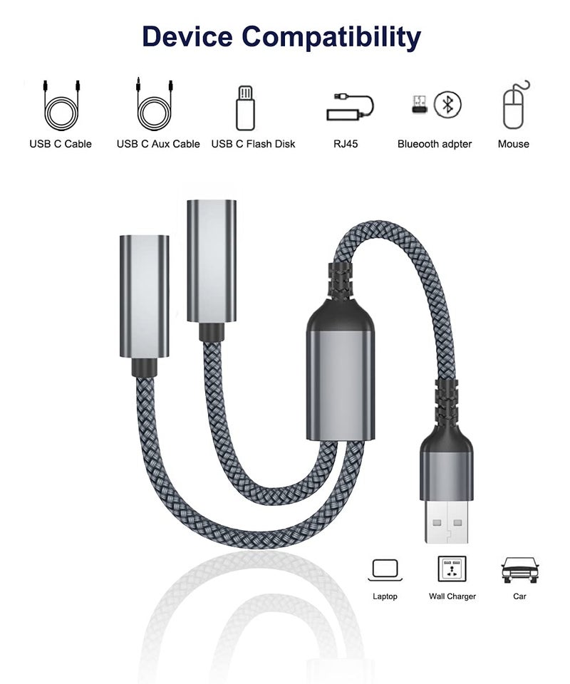 Elebase iPhone 17 16 USB Male to Double USB C Female Adapter,Type A Charger Cable Dual Two 2 Splitter for MagSafe,Apple Watch iWatch Series 11 10 9 8,iPhone 15 14 Pro Max,SE,iPad 9 10 Air 5 Mini 6 - Image 4