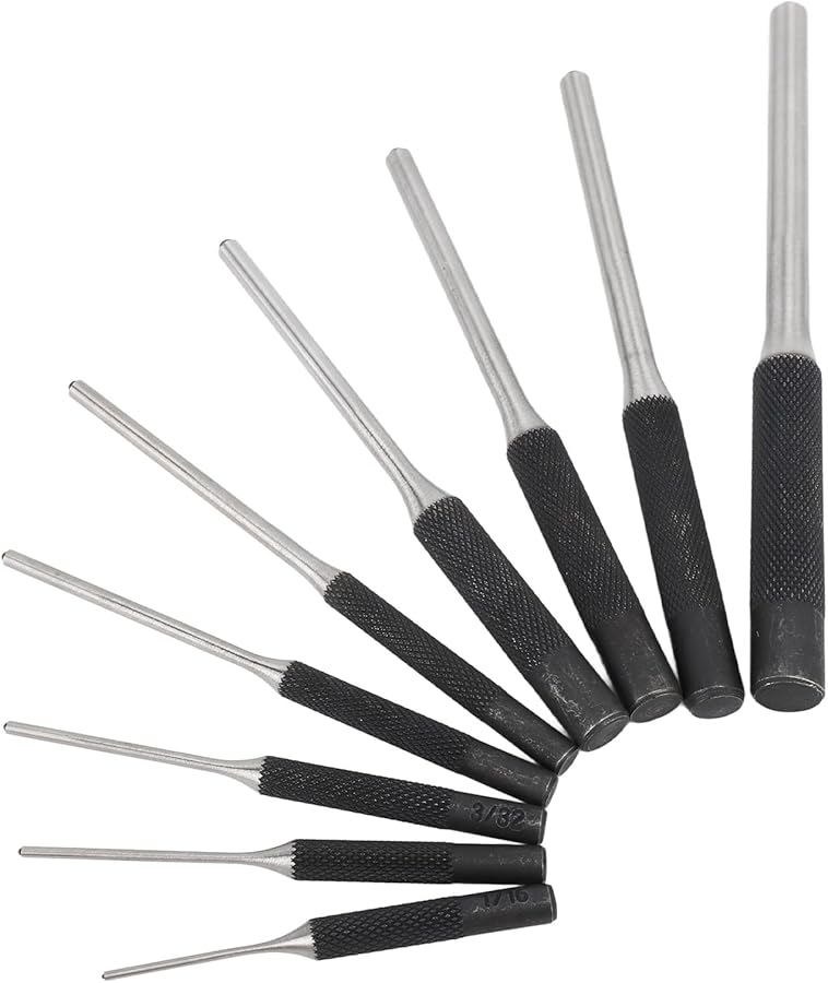9Pcs Hardened Steel Roll Pin Punch Set For Jewelry Craft And Pin Removal - Image 3