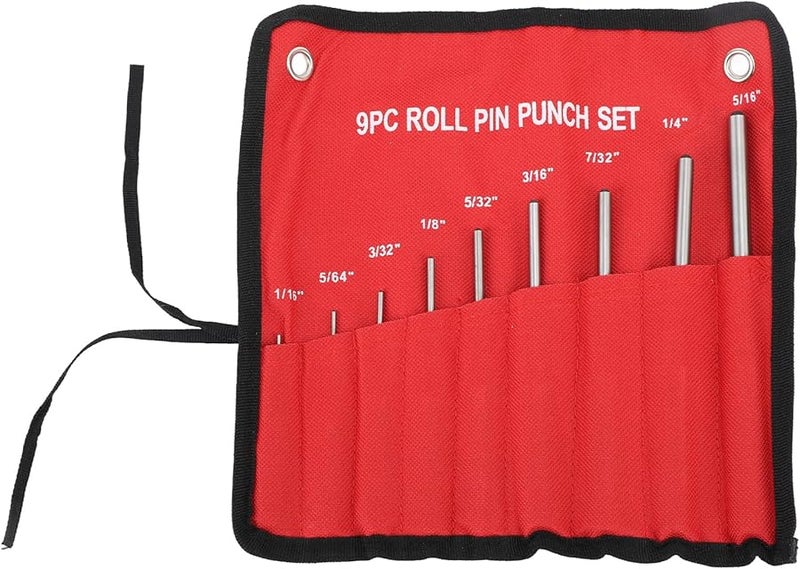 9Pcs Hardened Steel Roll Pin Punch Set For Jewelry Craft And Pin Removal - Image 1