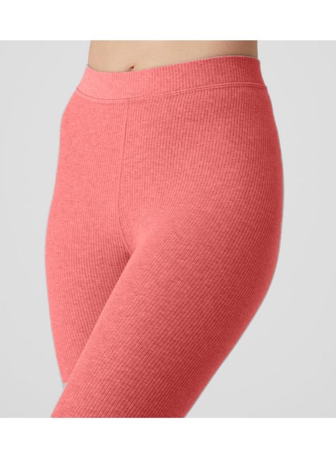 Petite Elastic Waist High-Rise Skinny Fit Ribbed Leggings - Image 3