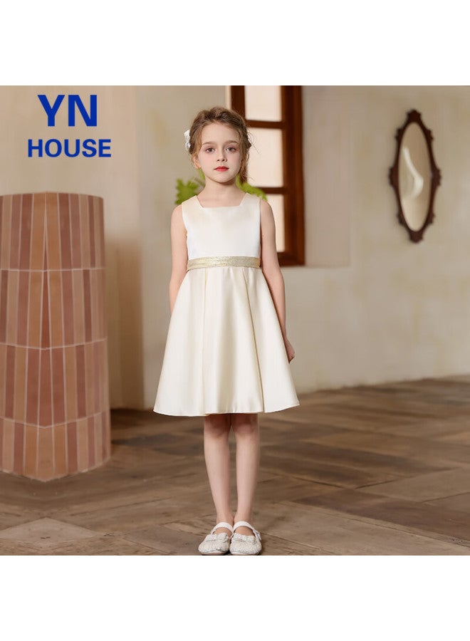 Yinuofang Children's Formal Dress Champagne Color Spring Summer Girls Princess Dress 170cm - Image 2