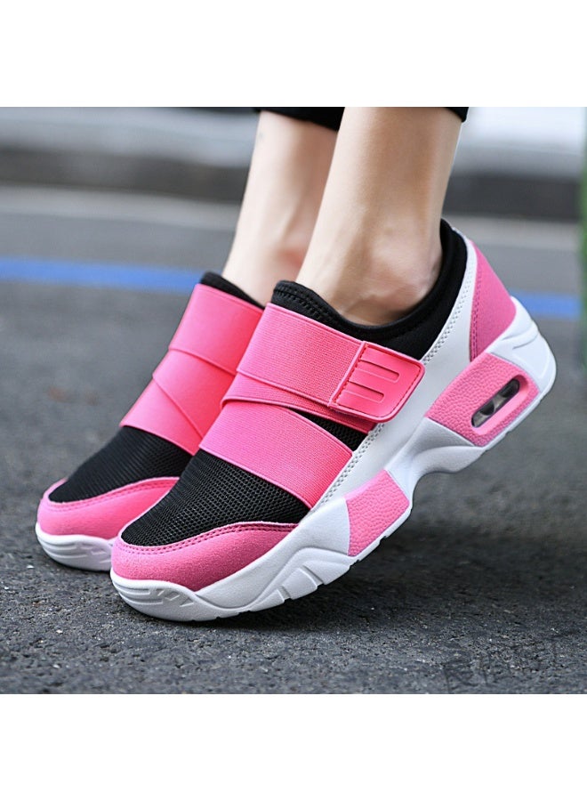 NIBEMINENT Women Tennis Shoes Breathable Hook Loop Sneakers Air Cushion Shoe Non-slip Female Height Increase Footwear Outdoor Walk Gym Shoe - Image 1