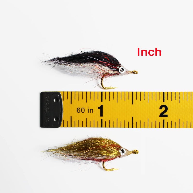 Tigofly 12 pcs Wounded Minnow Fly Ice Dub UV Polar Fry Slowly Sinking Salmon Trout Steelhead Fly Fishing Flies Lures Set-Size 8 - Image 3