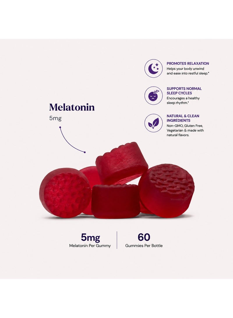Earth's Creation Melatonin Sleep Gummy Natural 5mg Helps Relaxation & Normal Sleep Cycle Berry Dietary Supplement 60 Gummies - Image 4