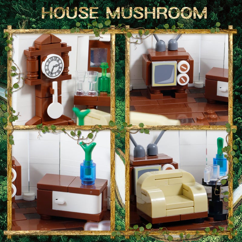 Bibilock 2233PCS Mushroom House Building Blocks,Creative Ideals Treehouse Building Blocks, Best Present for 6+ Boys, Girls or Adults(Bigger Than the Imitation,More Exquisite Details) - Image 3