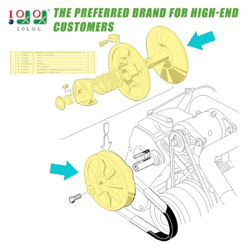 10L0L Golf Cart Secondary Driven Clutch for Club Car DS & Precedent,1997-UP Club Cart 4-Cycle Gas Model OEM# 101834001 5701 - High Torque,Silver - Image 2
