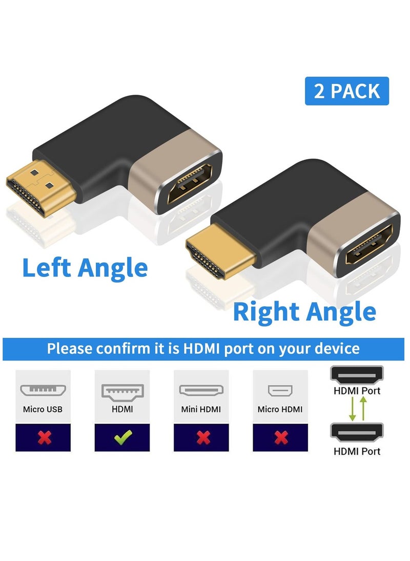 RATSAW 8K HDMI Male to Female Adapter 2 Pack 90 Degree HDMI Adapter 2.1 Version, Left and Right Angle HDMI Adapter Extender Connector Support 8K@60Hz, 4K@120Hz for TV,HDR,Laptop  - Image 2
