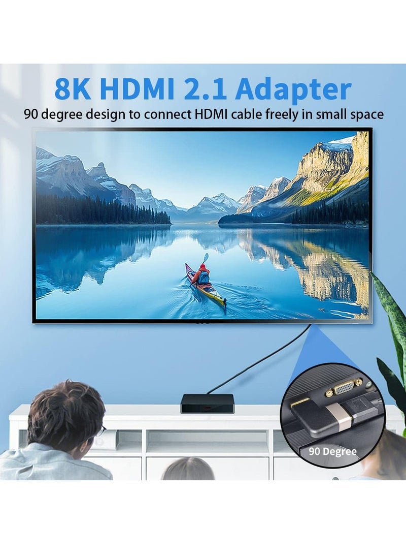 RATSAW 8K HDMI Male to Female Adapter 2 Pack 90 Degree HDMI Adapter 2.1 Version, Left and Right Angle HDMI Adapter Extender Connector Support 8K@60Hz, 4K@120Hz for TV,HDR,Laptop  - Image 4