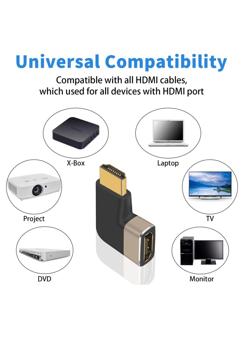 RATSAW 8K HDMI Male to Female Adapter 2 Pack 90 Degree HDMI Adapter 2.1 Version, Left and Right Angle HDMI Adapter Extender Connector Support 8K@60Hz, 4K@120Hz for TV,HDR,Laptop  - Image 5