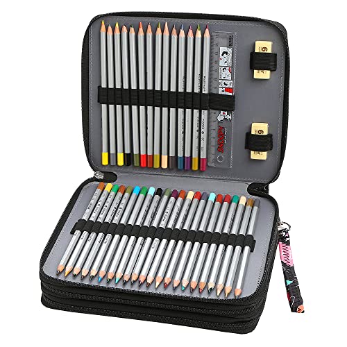 Lbxgap Portable Colored 124 Slots Pencil case Organizer with Printing Pattern for Watercolor Pens or Markers, Pencil Case Organizer for Artist - Image 3