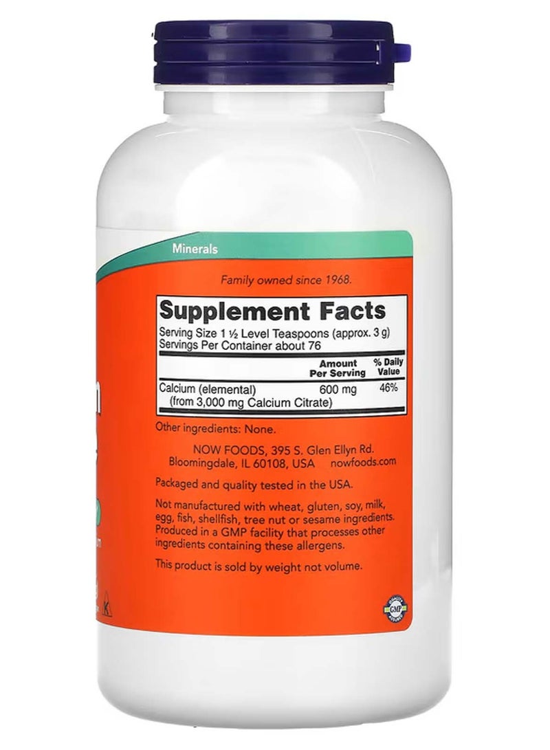 now Calcium Citrate, Pure Powder, 8 oz (227 g) - Image 2