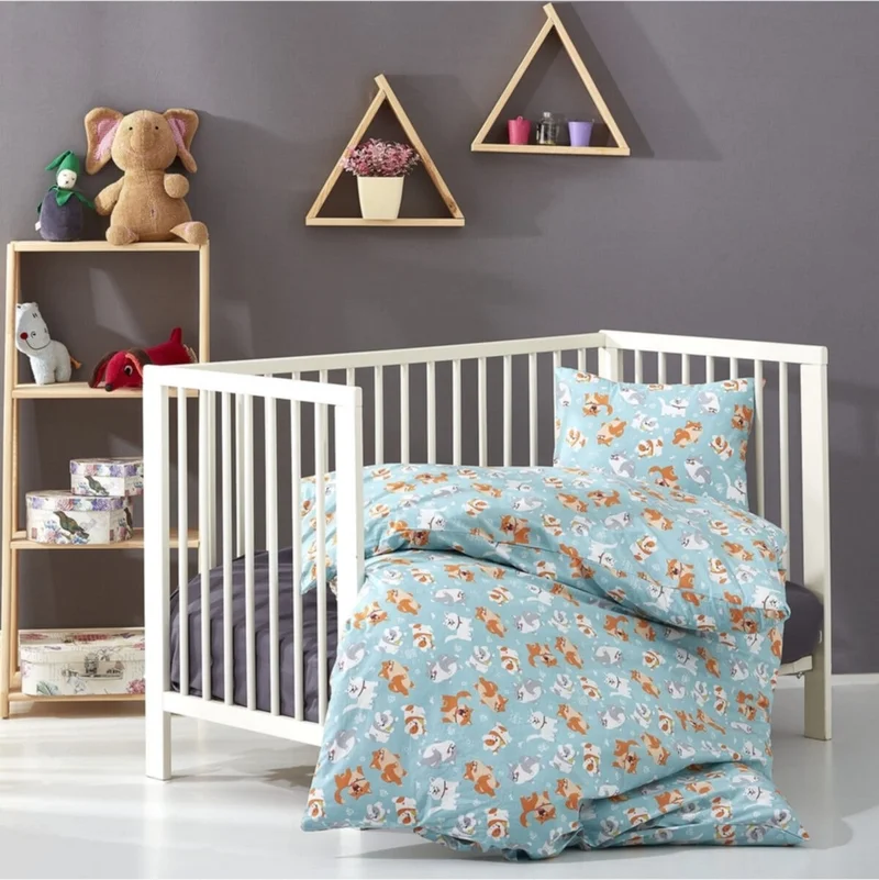 Vav Baby Baby Duvet Cover Set with Cat Pattern