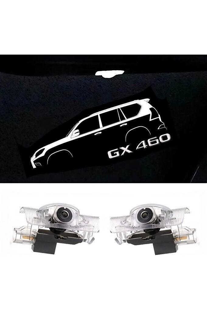 ريحني تركيب ضوء شعار باب لكزس GX460 - مصباح عرض LED (2010-2024)، Plug & Play، جهازان - Image 1