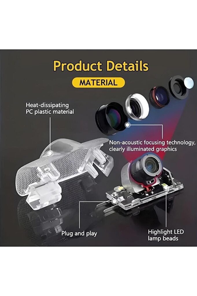 ريحني تركيب ضوء شعار باب لكزس GX460 - مصباح عرض LED (2010-2024)، Plug & Play، جهازان - Image 3