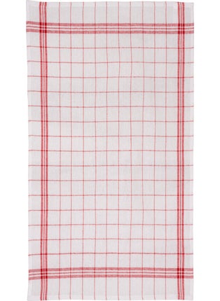 Latte Tekstil Latte Textile White Colored Red Striped Cotton Fabric Peti Checked 4-Piece Drying Cloth, Lunch Cover, Service Napkin 50X70 cm  - Image 1