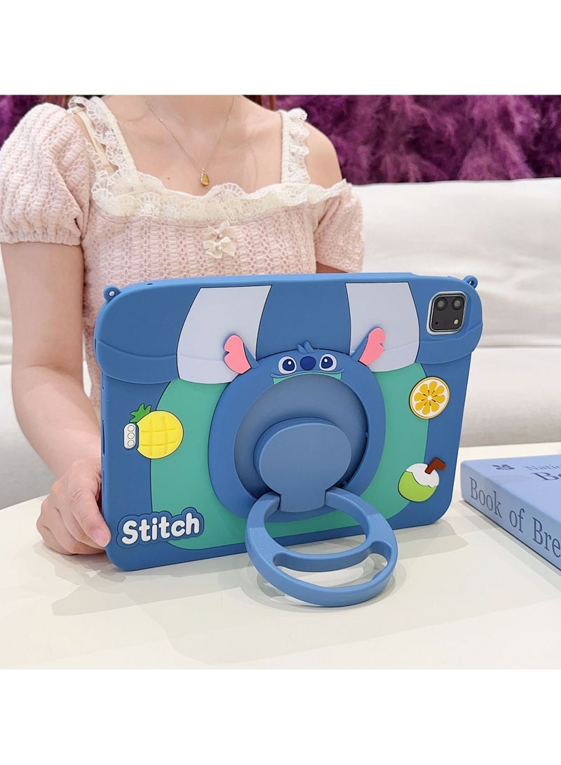 غطاء سيليكون مناسب لـ iPad Pro 2018/2020/2021 11 بوصة - مع حامل دوار، غطاء لوحي بتصميم كرتوني لطيف، واقٍ من السقوط - Image 3