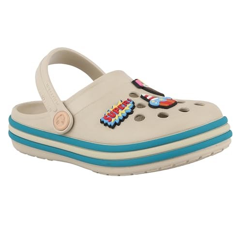 Neoz Casual Slingback Clogs for Kids with Soft Sole | Slip-On Breathable, Lightweight | Comfortable & Durable | Stylish Indoor & Outdoor Sandals Clogs for Kids, K-SKR-SUPER-IVORY_4 - Image 1