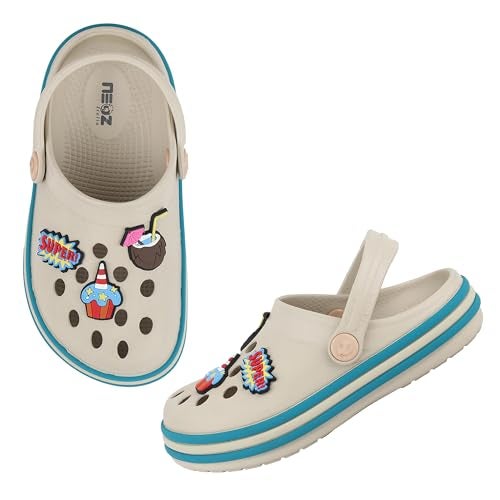 Neoz Casual Slingback Clogs for Kids with Soft Sole | Slip-On Breathable, Lightweight | Comfortable & Durable | Stylish Indoor & Outdoor Sandals Clogs for Kids, K-SKR-SUPER-IVORY_4 - Image 2